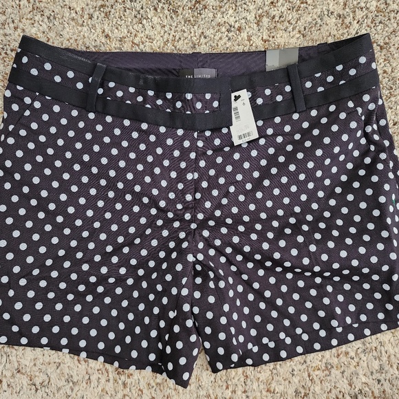 NWT The limited polka dot cotton canvas shorts black white 6 - Picture 1 of 2
